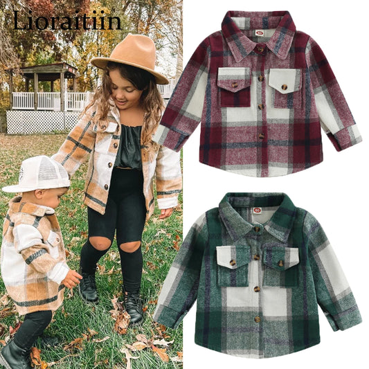 Babies and Toddlers Plaid Shacket